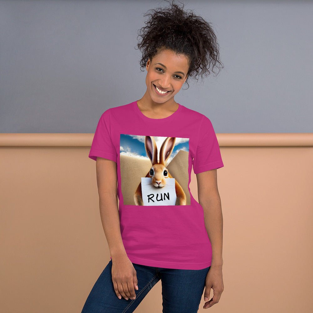RUNishED AI Art Unisex t-shirt - RUN Rabbit