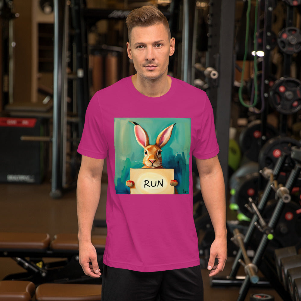 RUNishED AI Art Unisex t-shirt RUN Rabbit