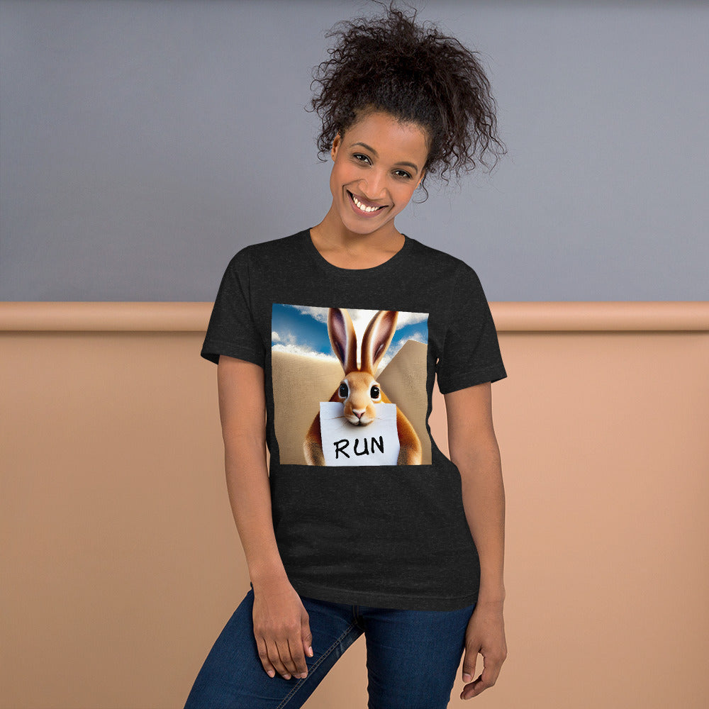 RUNishED AI Art Unisex t-shirt - RUN Rabbit
