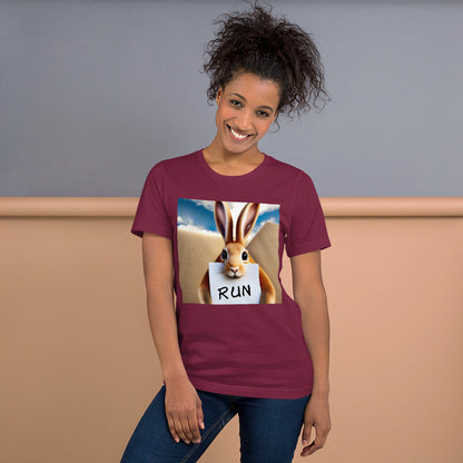 RUNishED AI Art Unisex t-shirt - RUN Rabbit