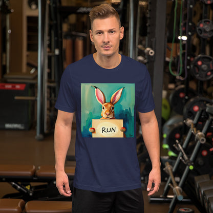 RUNishED AI Art Unisex t-shirt RUN Rabbit