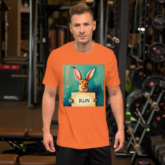 RUNishED AI Art Unisex t-shirt RUN Rabbit