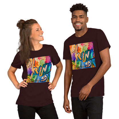 RUNishED AI Art Unisex t-shirt design 2 - Come Run With Us!