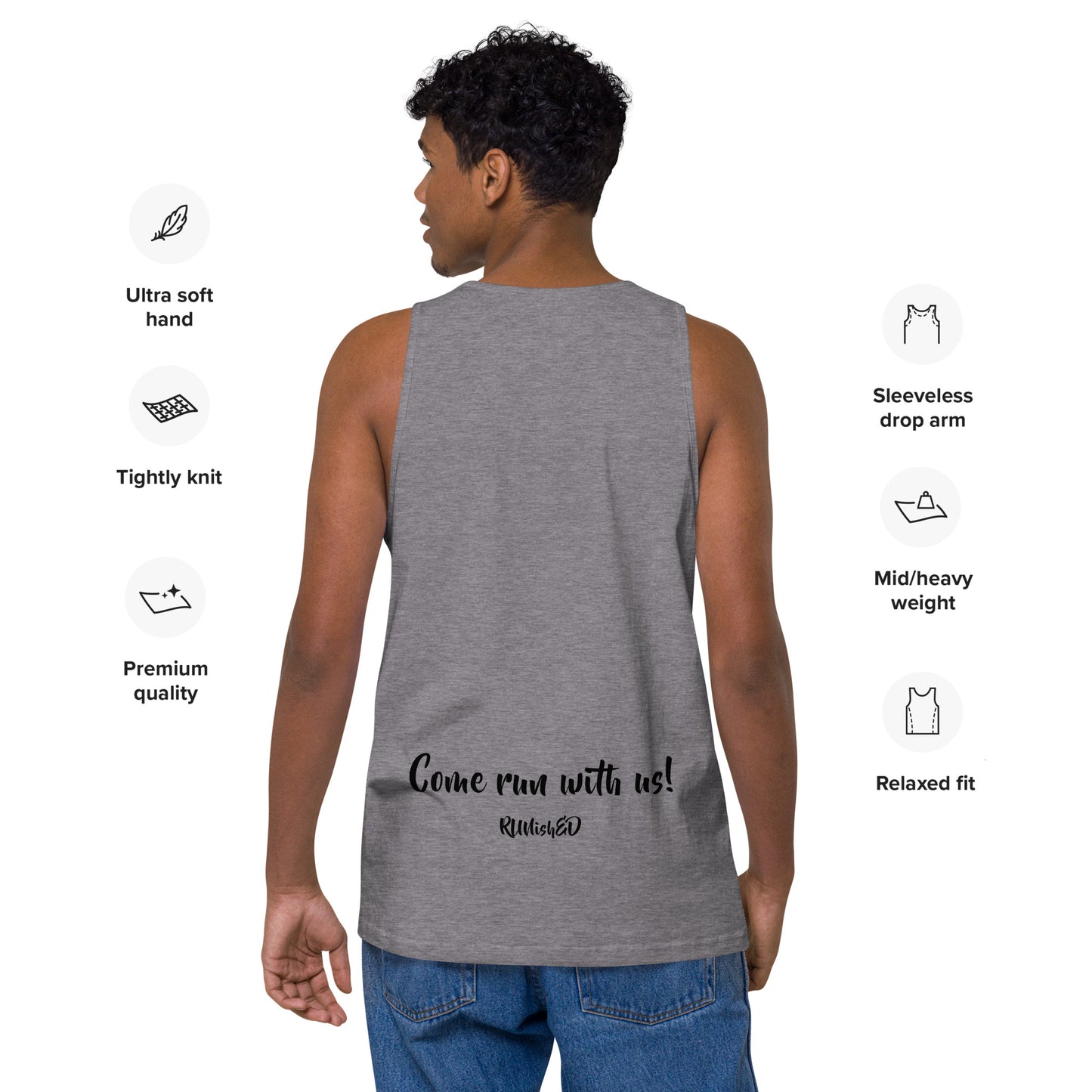 RUNishED Men’s premium tank top - Come Run With Us!