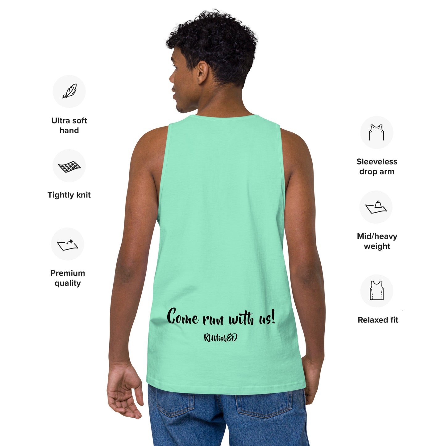 RUNishED Men’s premium tank top - Come Run With Us!