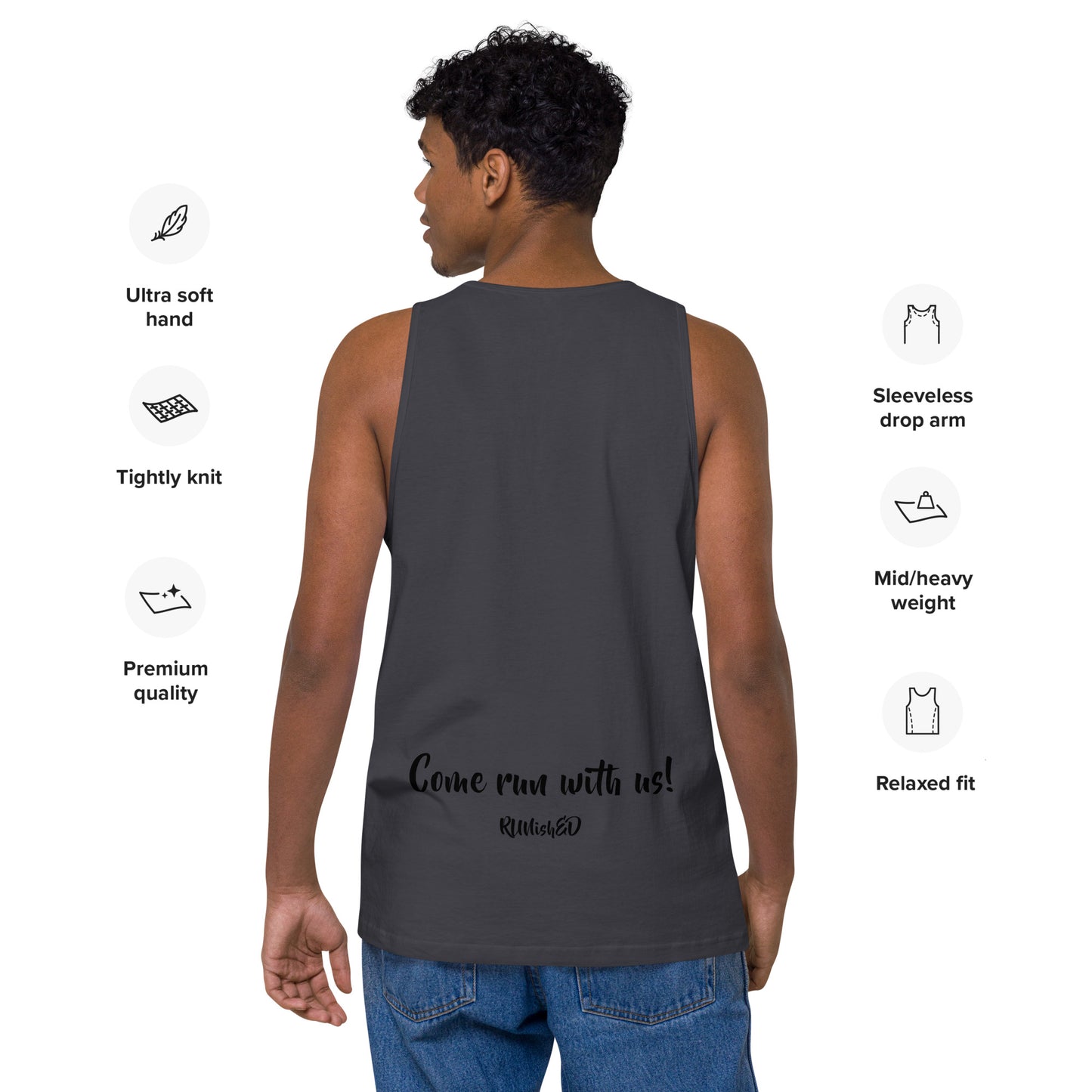 RUNishED Men’s premium tank top - Come Run With Us!