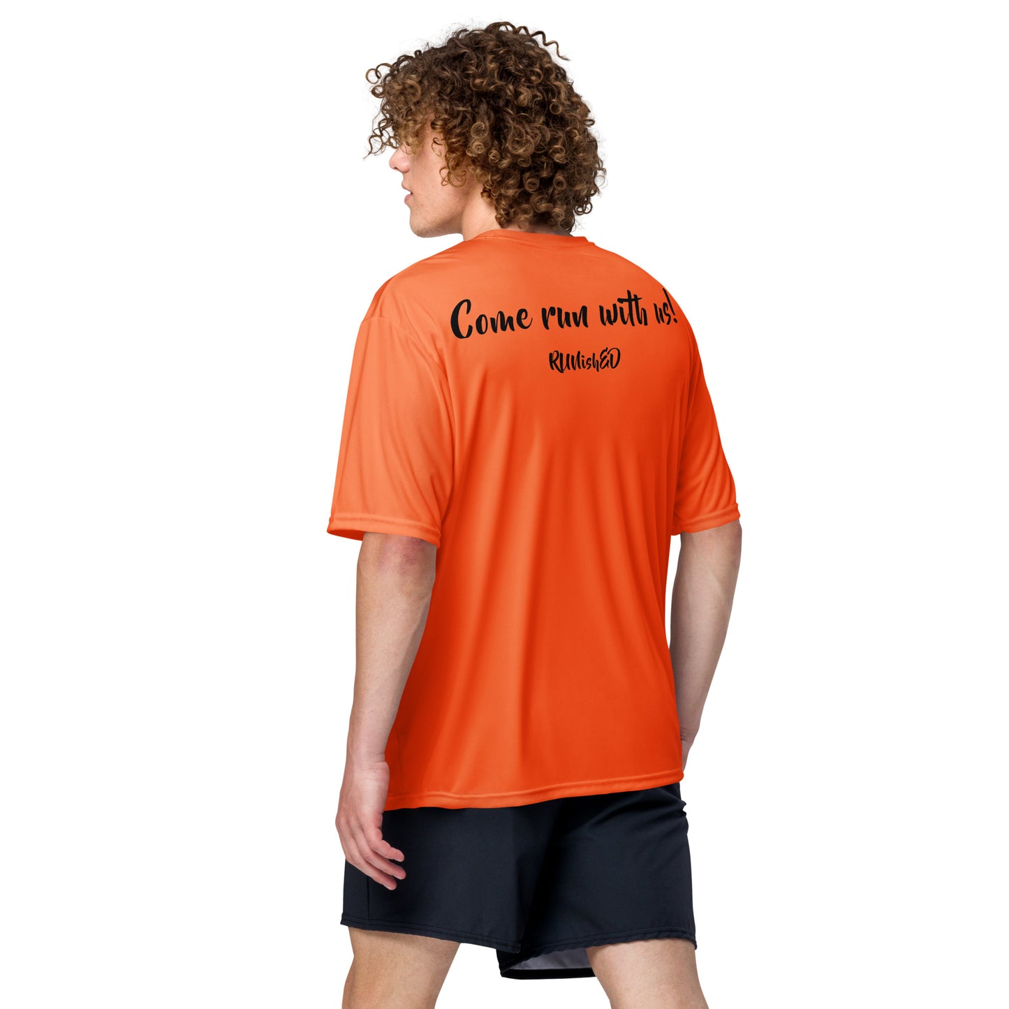 RUNishED Unisex performance crew neck t-shirt - Come Run With Us!