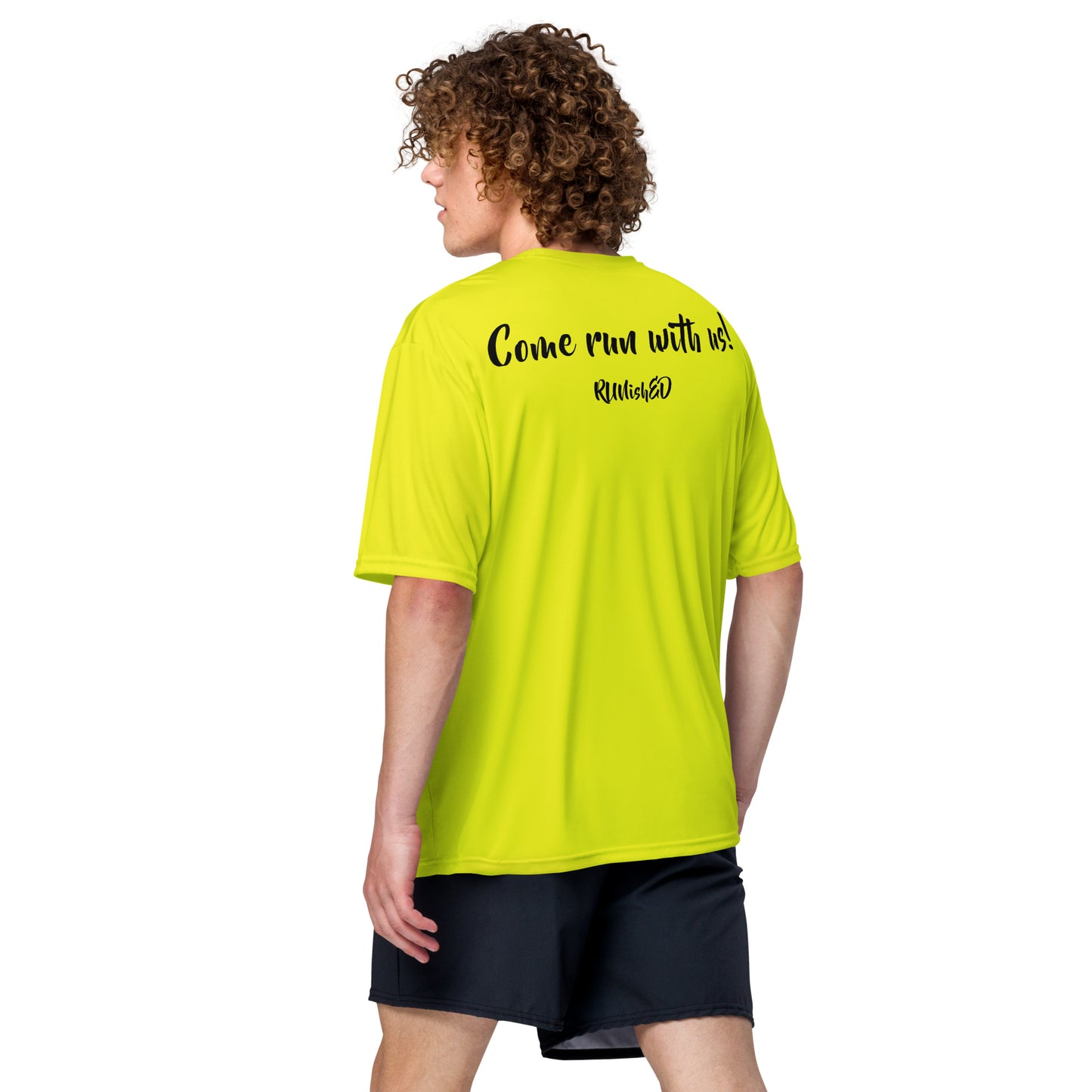 RUNishED Unisex performance crew neck t-shirt - Come Run With Us!