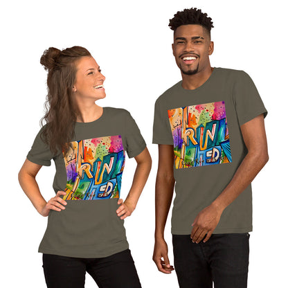 RUNishED AI Art Unisex t-shirt design 2 - Come Run With Us!