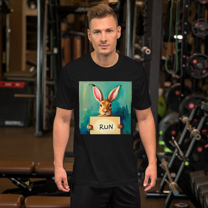 RUNishED AI Art Unisex t-shirt RUN Rabbit