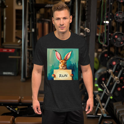 RUNishED AI Art Unisex t-shirt RUN Rabbit