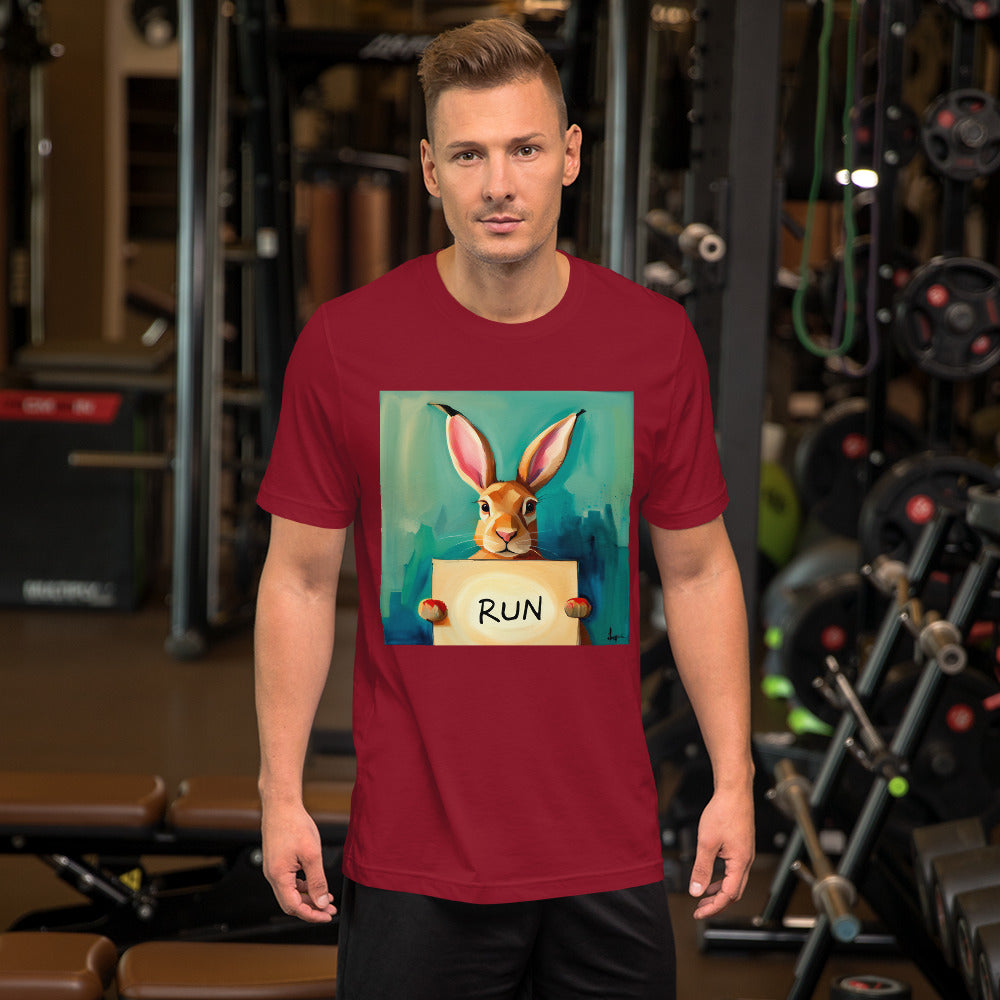 RUNishED AI Art Unisex t-shirt RUN Rabbit