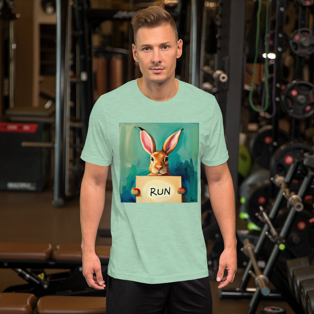 RUNishED AI Art Unisex t-shirt RUN Rabbit