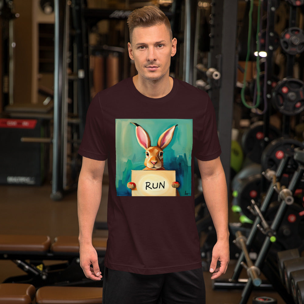 RUNishED AI Art Unisex t-shirt RUN Rabbit