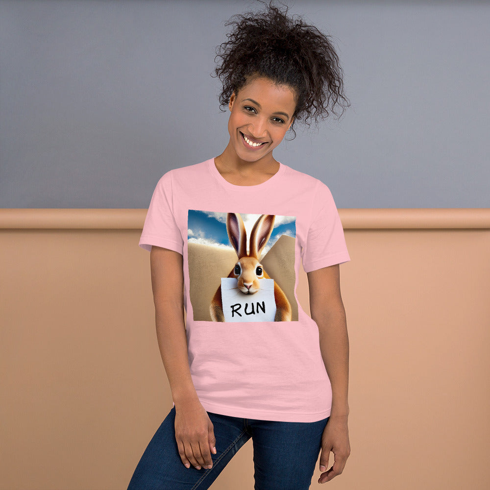 RUNishED AI Art Unisex t-shirt - RUN Rabbit