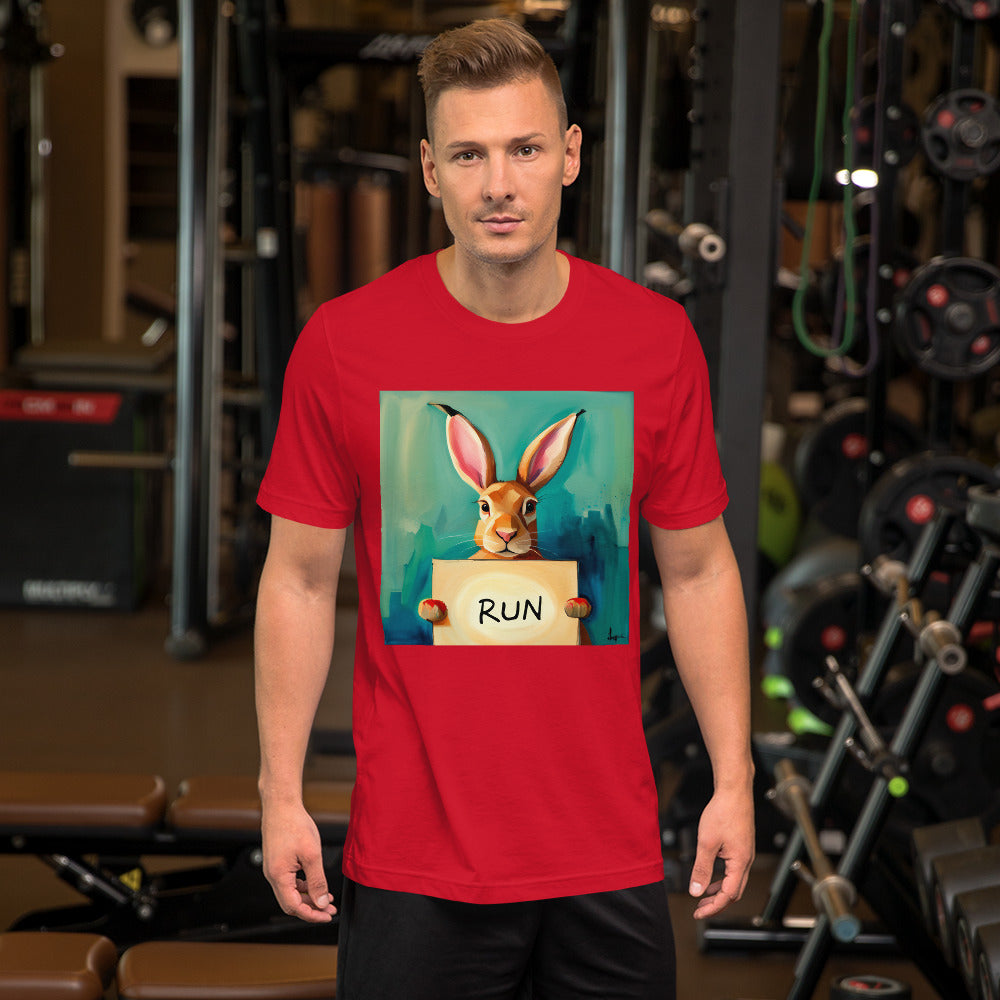 RUNishED AI Art Unisex t-shirt RUN Rabbit