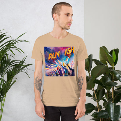 RUNishED AI Art Unisex t-shirt design 1 - Come Run With Us!