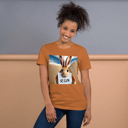 RUNishED AI Art Unisex t-shirt - RUN Rabbit